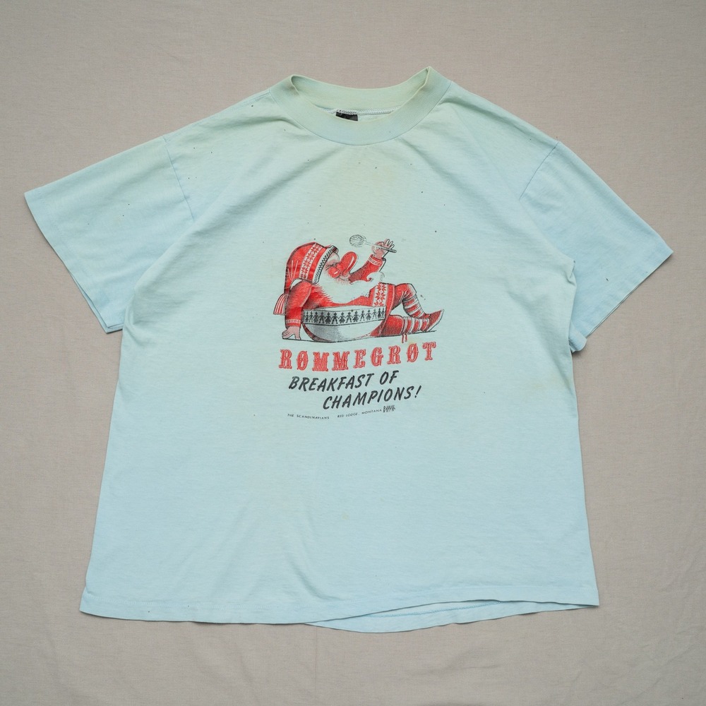 Vintage 80s Rommegrot Scandinavian Breakfast of Champions Red Lodge‎ Montana